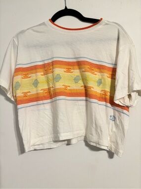 Billagbong x Wrangler with Orange & Yellow Southwestern Stripe Crop Top